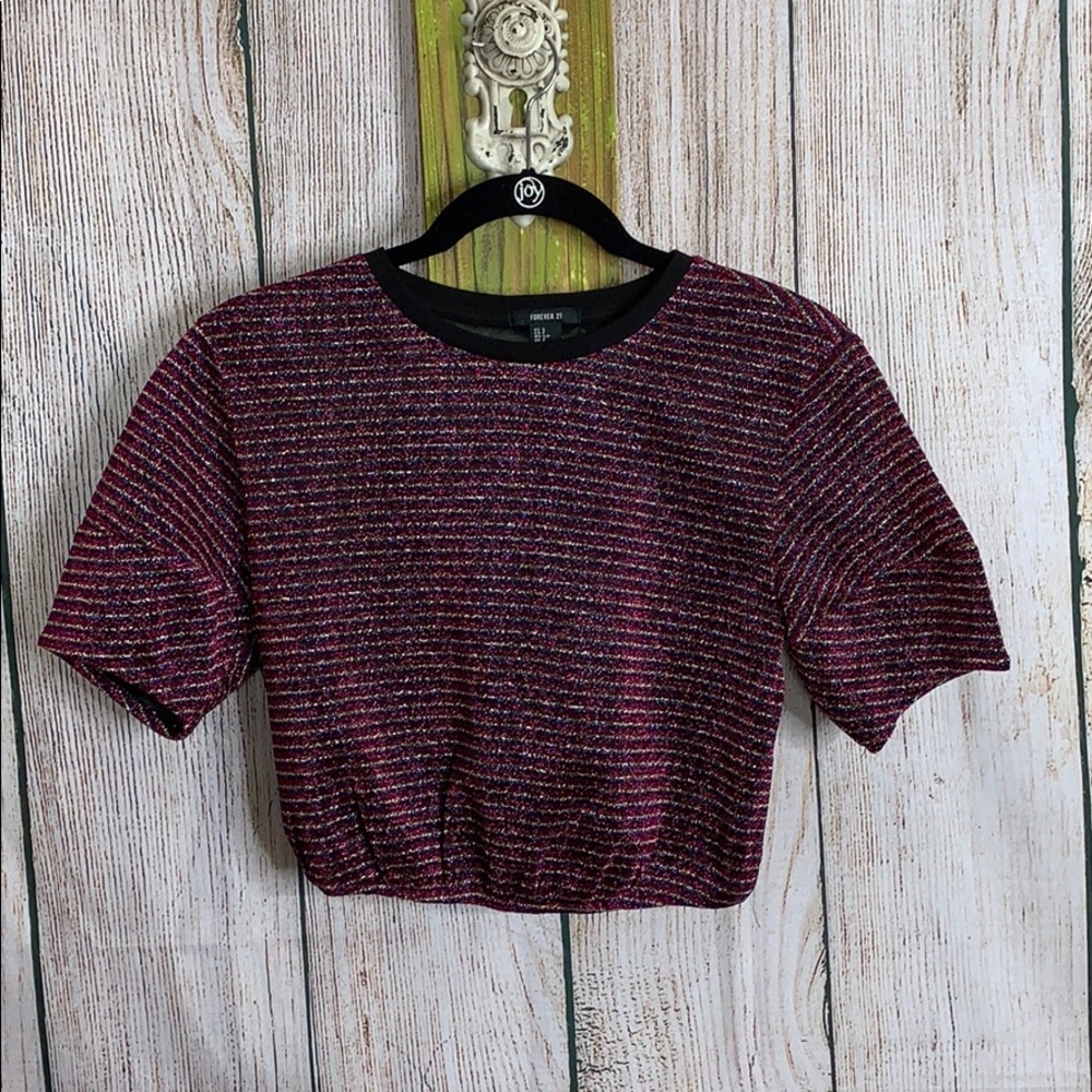 Multi color glitter crop top. Forever 21